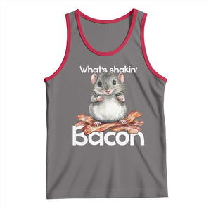 What is Shakin Bacon Funny Mouse Tank Top Pun Animal Humor TS02 Deep Heather Red Print Your Wear