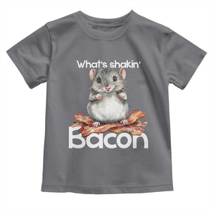 What is Shakin Bacon Funny Mouse Toddler T Shirt Pun Animal Humor TS02 Charcoal Print Your Wear