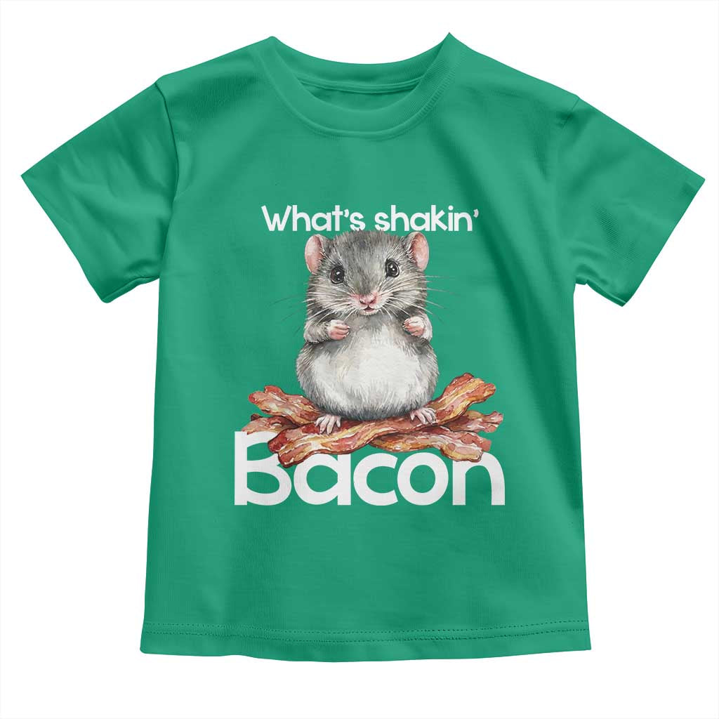 What is Shakin Bacon Funny Mouse Toddler T Shirt Pun Animal Humor TS02 Irish Green Print Your Wear