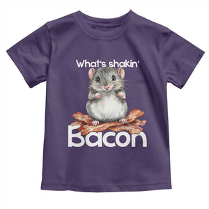 What is Shakin Bacon Funny Mouse Toddler T Shirt Pun Animal Humor TS02 Purple Print Your Wear