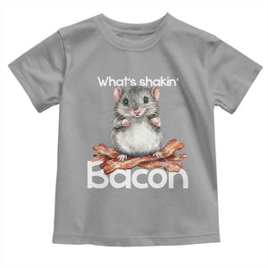 What is Shakin Bacon Funny Mouse Toddler T Shirt Pun Animal Humor TS02 Sport Gray Print Your Wear