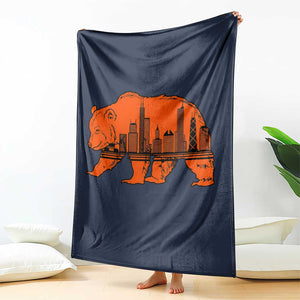 Chicago Skyline Bear Throw Blanket Windy City Pride True Lover Sports Fan TS02 Print Your Wear