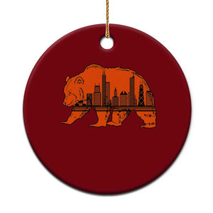 Chicago Skyline Bear Ceramic Ornament Windy City Pride True Lover Sports Fan TS02 1pc Red Print Your Wear