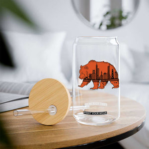 Chicago Skyline Bear Glass Can Windy City Pride True Lover Sports Fan TS02 Print Your Wear