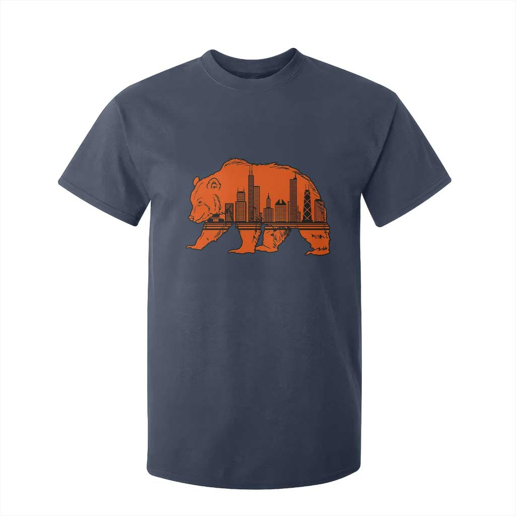 Chicago Skyline Bear T Shirt For Kid Windy City Pride True Lover Sports Fan TS02 Navy Print Your Wear