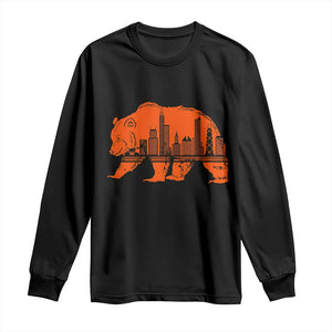 Chicago Skyline Bear Long Sleeve Shirt Windy City Pride True Lover Sports Fan TS02 Black Print Your Wear