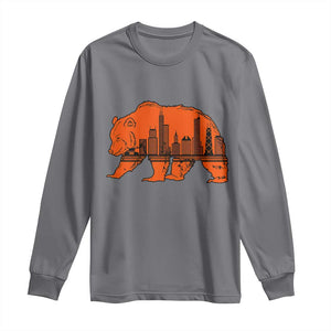 Chicago Skyline Bear Long Sleeve Shirt Windy City Pride True Lover Sports Fan TS02 Charcoal Print Your Wear
