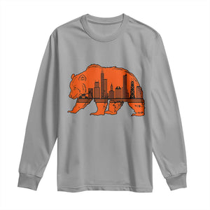 Chicago Skyline Bear Long Sleeve Shirt Windy City Pride True Lover Sports Fan TS02 Sport Gray Print Your Wear