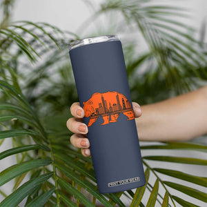 Chicago Skyline Bear Skinny Tumbler Windy City Pride True Lover Sports Fan TS02 Print Your Wear