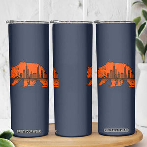 Chicago Skyline Bear Skinny Tumbler Windy City Pride True Lover Sports Fan TS02 Print Your Wear