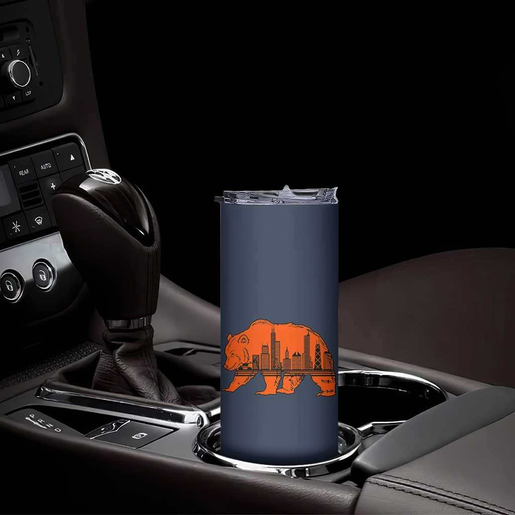 Chicago Skyline Bear Skinny Tumbler Windy City Pride True Lover Sports Fan TS02 Print Your Wear