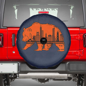 Chicago Skyline Bear Spare Tire Cover Windy City Pride True Lover Sports Fan TS02 Navy Print Your Wear