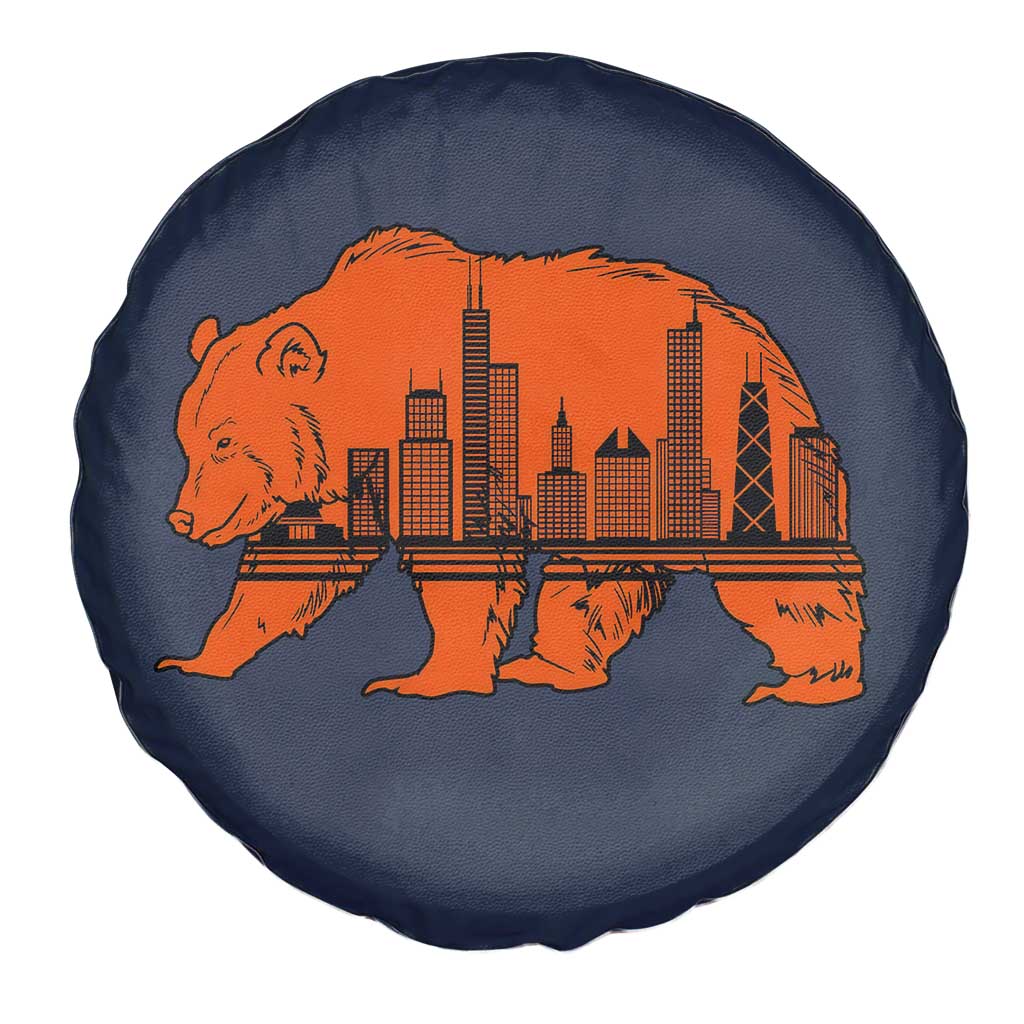 Chicago Skyline Bear Spare Tire Cover Windy City Pride True Lover Sports Fan TS02 Print Your Wear