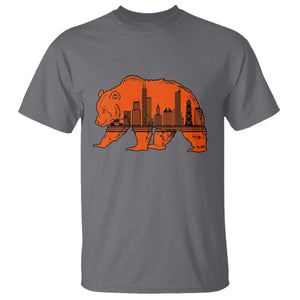 Chicago Skyline Bear T Shirt Windy City Pride True Lover Sports Fan TS02 Charcoal Print Your Wear