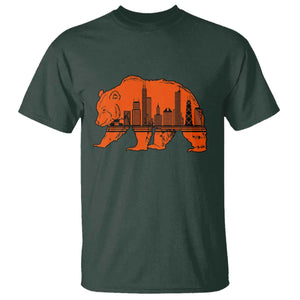 Chicago Skyline Bear T Shirt Windy City Pride True Lover Sports Fan TS02 Dark Forest Green Print Your Wear