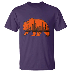 Chicago Skyline Bear T Shirt Windy City Pride True Lover Sports Fan TS02 Purple Print Your Wear