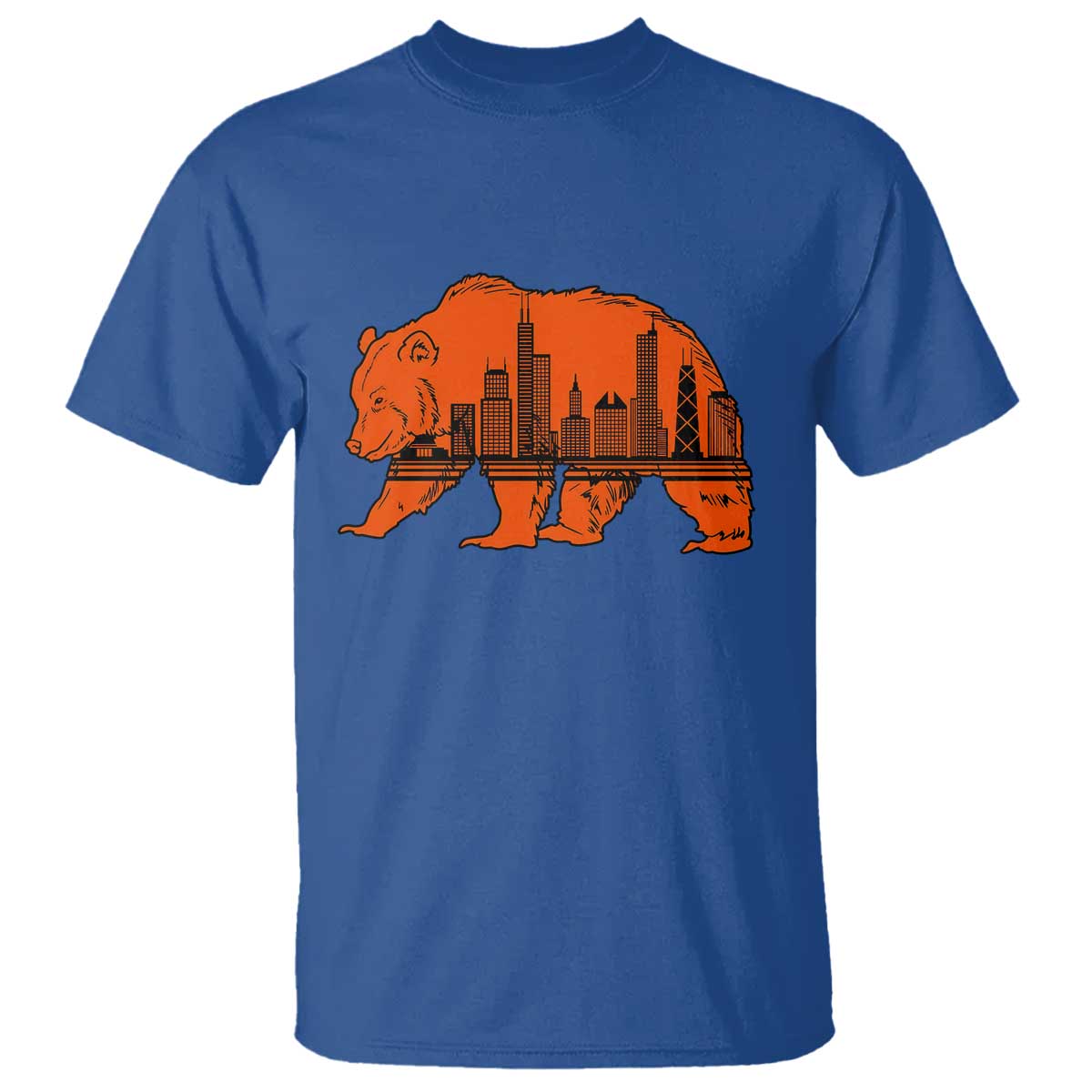 Chicago Skyline Bear T Shirt Windy City Pride True Lover Sports Fan TS02 Royal Blue Print Your Wear