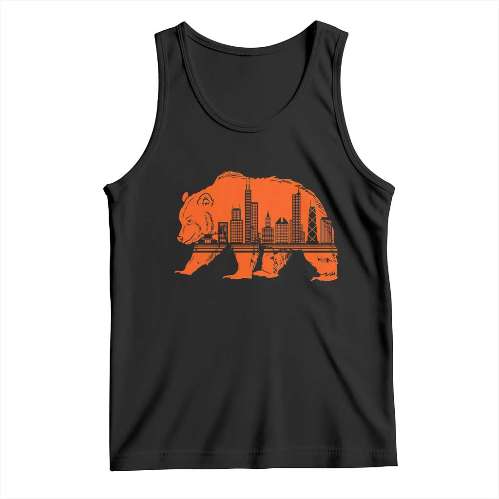 Chicago Skyline Bear Tank Top Windy City Pride True Lover Sports Fan TS02 Black Print Your Wear