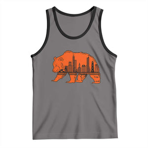 Chicago Skyline Bear Tank Top Windy City Pride True Lover Sports Fan TS02 Deep Heather Black Print Your Wear