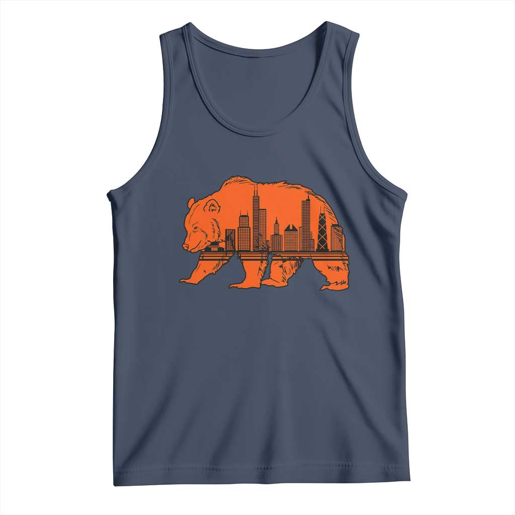 Chicago Skyline Bear Tank Top Windy City Pride True Lover Sports Fan TS02 Navy Print Your Wear