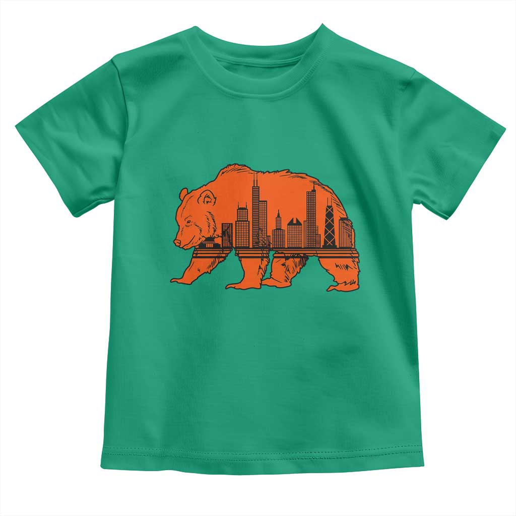 Chicago Skyline Bear Toddler T Shirt Windy City Pride True Lover Sports Fan TS02 Irish Green Print Your Wear