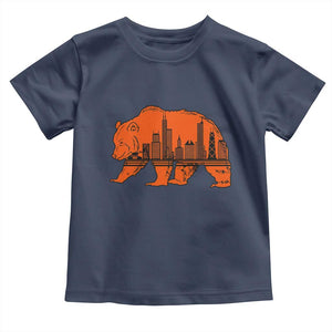 Chicago Skyline Bear Toddler T Shirt Windy City Pride True Lover Sports Fan TS02 Navy Print Your Wear
