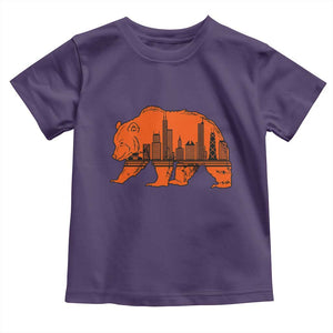 Chicago Skyline Bear Toddler T Shirt Windy City Pride True Lover Sports Fan TS02 Purple Print Your Wear