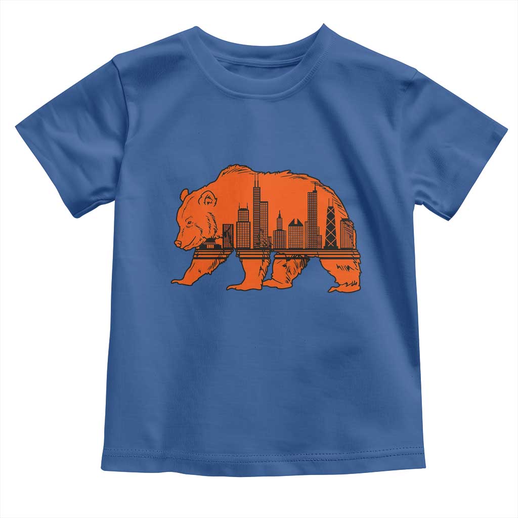 Chicago Skyline Bear Toddler T Shirt Windy City Pride True Lover Sports Fan TS02 Royal Blue Print Your Wear