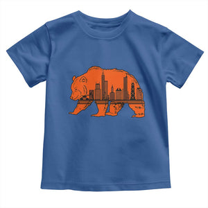 Chicago Skyline Bear Toddler T Shirt Windy City Pride True Lover Sports Fan TS02 Royal Blue Print Your Wear