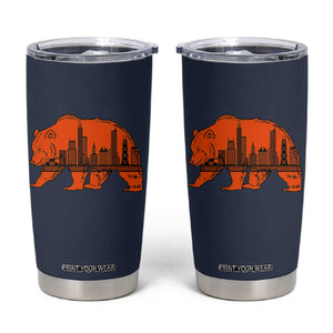 Chicago Skyline Bear Tumbler Cup Windy City Pride True Lover Sports Fan TS02 Navy Print Your Wear