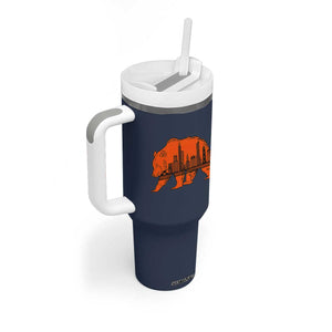 Chicago Skyline Bear Tumbler With Handle Windy City Pride True Lover Sports Fan TS02 Print Your Wear