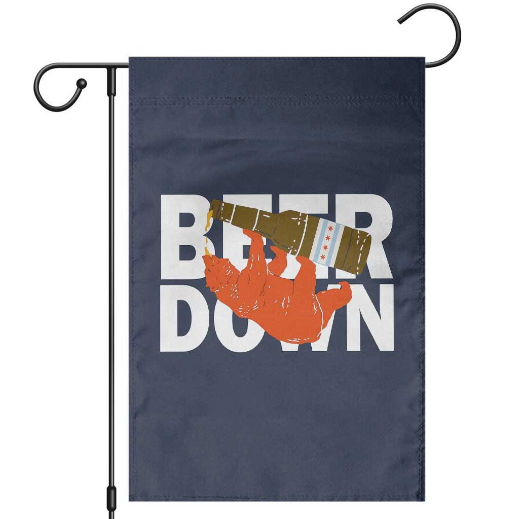 Funny Drinking Bear Beer Down Garden Flag Tailgate Gift for Football Fans TS02 Navy Print Your Wear