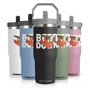 Funny Drinking Bear Beer Down Flip Straw Tumbler Tailgate Gift for Football Fans TS02 Print Your Wear