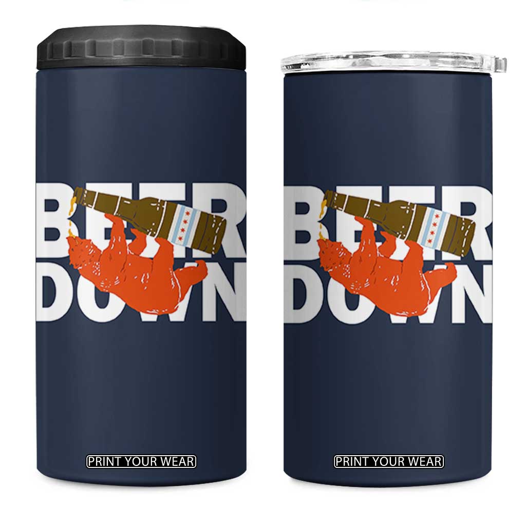Funny Drinking Bear Beer Down 4 in 1 Can Cooler Tumbler Tailgate Gift for Football Fans TS02 One Size: 16 oz Navy Print Your Wear