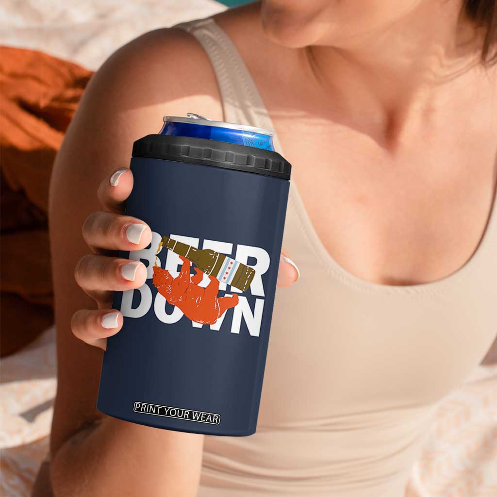 Funny Drinking Bear Beer Down 4 in 1 Can Cooler Tumbler Tailgate Gift for Football Fans TS02 Print Your Wear