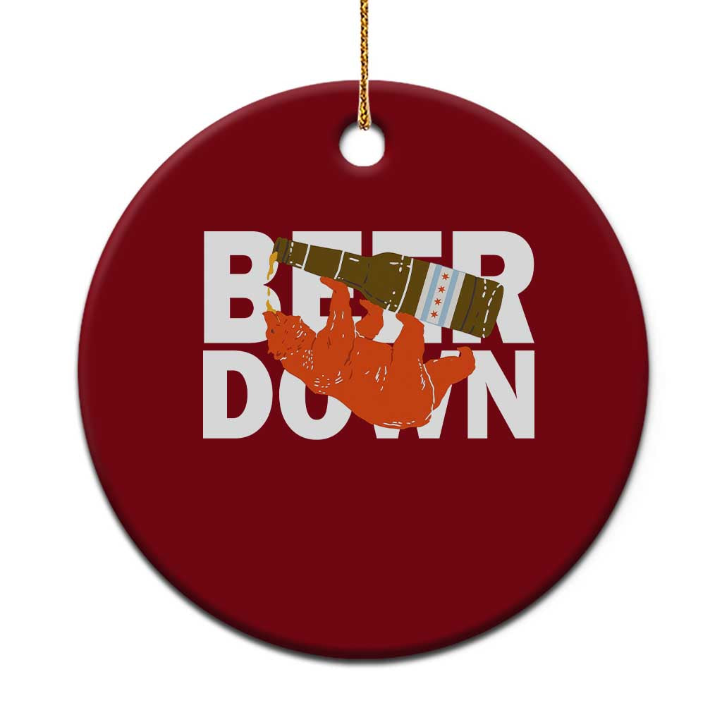 Funny Drinking Bear Beer Down Ceramic Ornament Tailgate Gift for Football Fans TS02 1pc Red Print Your Wear