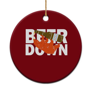 Funny Drinking Bear Beer Down Ceramic Ornament Tailgate Gift for Football Fans TS02 1pc Red Print Your Wear
