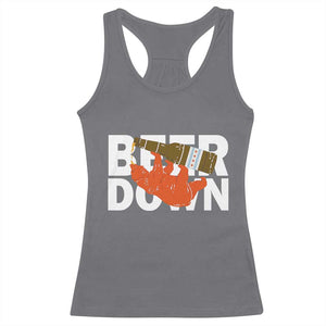 Funny Drinking Bear Beer Down Racerback Tank Top Tailgate Gift for Football Fans TS02 Charcoal Print Your Wear