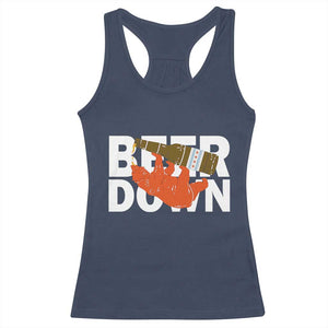 Funny Drinking Bear Beer Down Racerback Tank Top Tailgate Gift for Football Fans TS02 Navy Print Your Wear