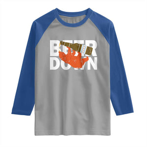 Funny Drinking Bear Beer Down Raglan Shirt Tailgate Gift for Football Fans TS02 Sport Gray Royal Print Your Wear