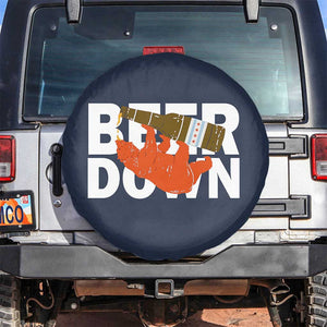 Funny Drinking Bear Beer Down Spare Tire Cover Tailgate Gift for Football Fans TS02 No hole Navy Print Your Wear