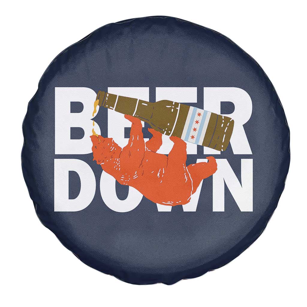 Funny Drinking Bear Beer Down Spare Tire Cover Tailgate Gift for Football Fans TS02 Print Your Wear