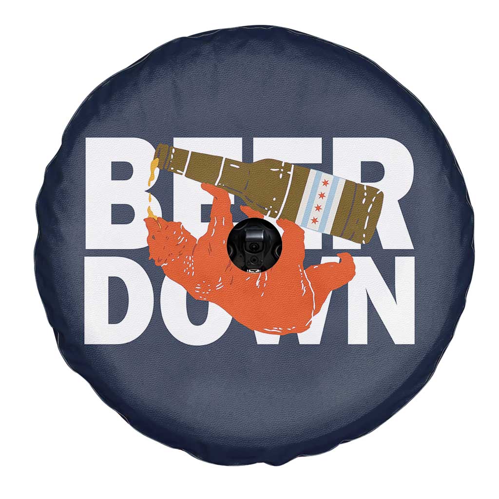 Funny Drinking Bear Beer Down Spare Tire Cover Tailgate Gift for Football Fans TS02 Print Your Wear