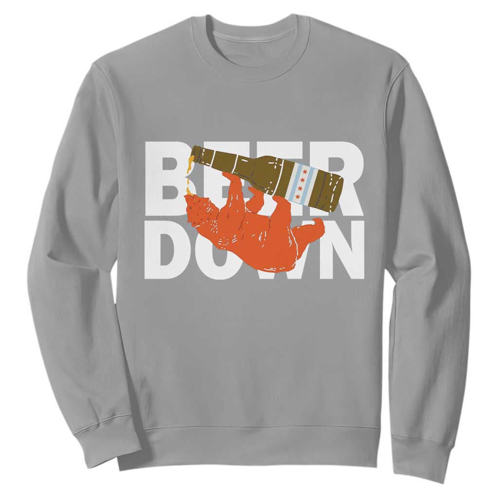 Funny Drinking Bear Beer Down Sweatshirt Tailgate Gift for Football Fans TS02 Sport Gray Print Your Wear