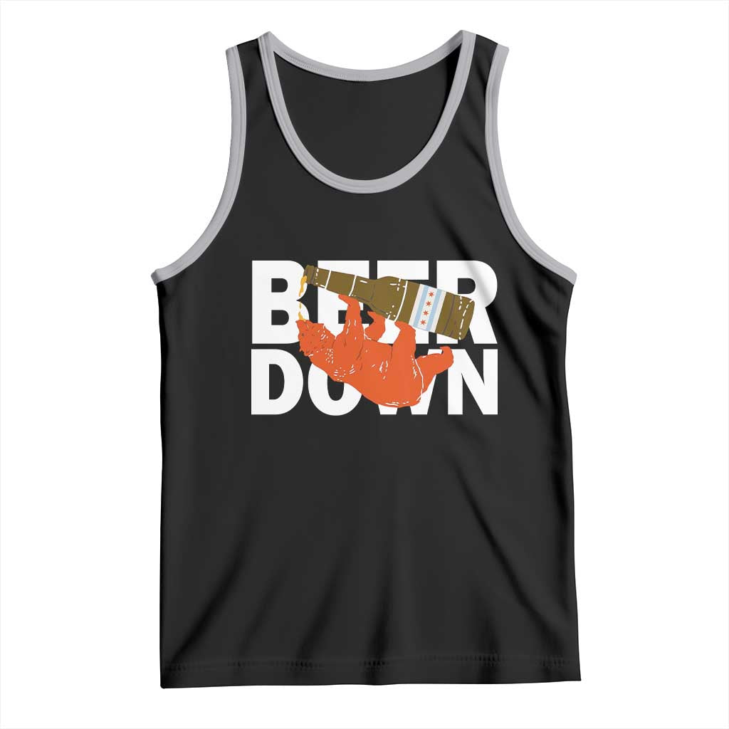 Funny Drinking Bear Beer Down Tank Top Tailgate Gift for Football Fans TS02 Black Athletic Heather Print Your Wear