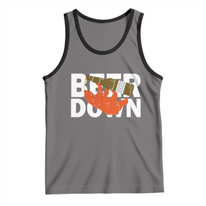 Funny Drinking Bear Beer Down Tank Top Tailgate Gift for Football Fans TS02 Deep Heather Black Print Your Wear