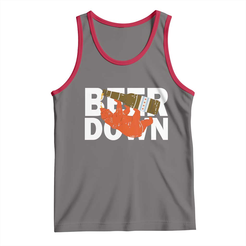 Funny Drinking Bear Beer Down Tank Top Tailgate Gift for Football Fans TS02 Deep Heather Red Print Your Wear