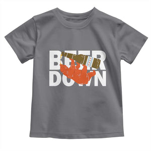 Funny Drinking Bear Beer Down Toddler T Shirt Tailgate Gift for Football Fans TS02 Charcoal Print Your Wear
