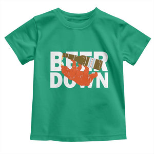 Funny Drinking Bear Beer Down Toddler T Shirt Tailgate Gift for Football Fans TS02 Irish Green Print Your Wear