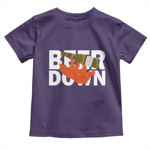 Funny Drinking Bear Beer Down Toddler T Shirt Tailgate Gift for Football Fans TS02 Purple Print Your Wear